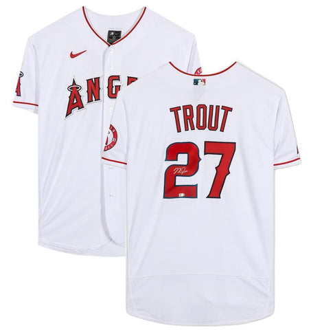 MIKE TROUT Autographed Los Angeles Angels Nike Authentic White Jersey MLB AUTH.