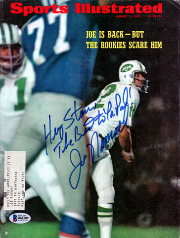 Joe Namath Autographed Sports Illustrated Magazine Jets To Stan Beckett #B61009