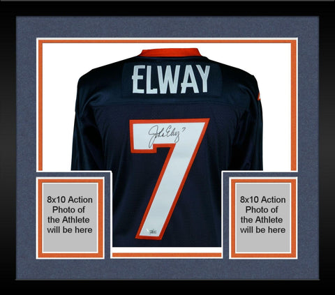 FRMD John Elway Broncos Signed Blue Mitchell & Ness 97 Throwback Jersey