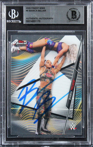 Bianca Belair Authentic Signed 2020 Finest WWE #9 Card Autographed BAS Slabbed
