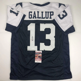 Autographed/Signed Michael Gallup Dallas Thanksgiving Day Jersey JSA COA