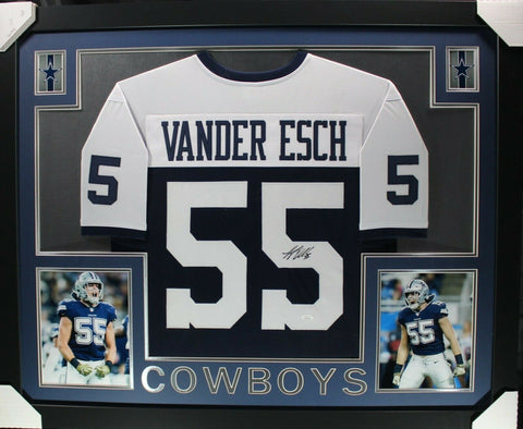 LEIGHTON VANDER ESCH (Cowboys thb SKYLINE) Signed Autographed Framed Jersey JSA