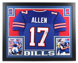 Josh Allen Signed Buffalo Bills 35x43 Custom Framed Jersey (JSA COA) Rookie Q.B