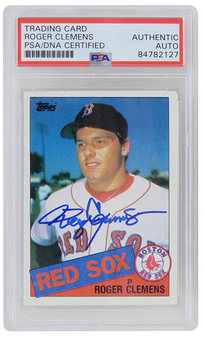 Roger Clemens Signed Red Sox 1985 Topps Rookie Card #181 - (PSA Encapsulated)
