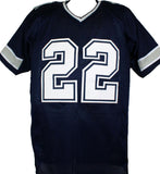 Emmitt Smith Autographed Blue Pro Style Jersey w/White # *L2-Beckett W Hologram