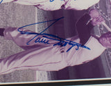 Willie Mays Mickey Mantle Duke Snider Joe DiMaggio Signed Framed 8x10 Photo BAS