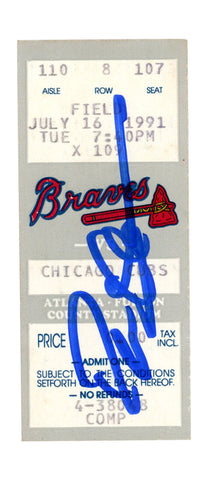 Deion Sanders Signed Atlanta Braves 7/16/1991 vs Cubs Ticket BAS 37247