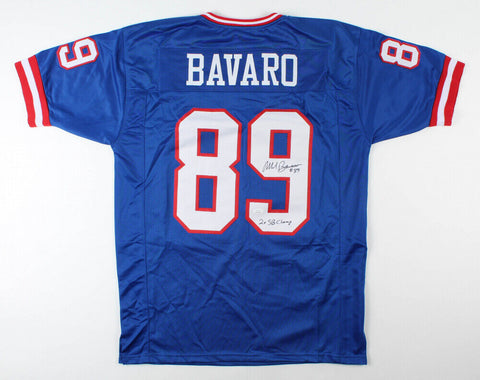 Mark Bavaro Signed New York Giants Blue Jersey (JSA COA) 2xSuper Bowl Champ