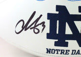 Chase Claypool Signed Notre Dame Fighting Irish Logo Football- Beckett W *Black