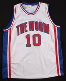 Dennis Rodman Signed Detroit Pistons White Jersey (JSA COA) 5xNBA Champ The Worm