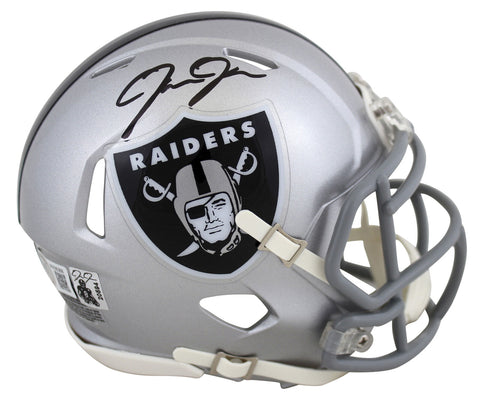 Raiders Josh Jacobs Authentic Signed Speed Mini Helmet Autographed BAS Witnessed