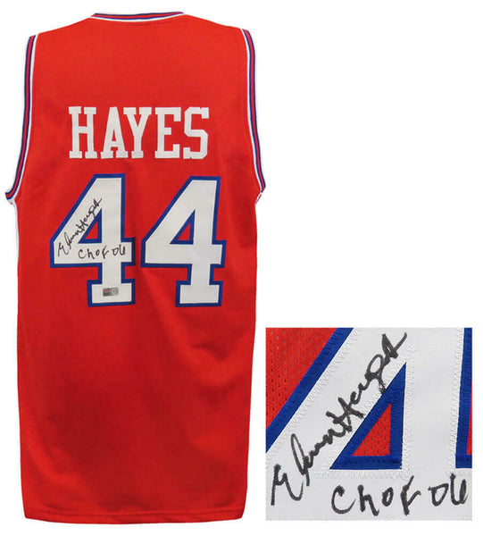 Elvin Hayes Signed Red T/B Custom College Basketball Jersey w/CHOF'06 - (SS COA)