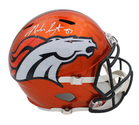Noah Fant Signed Denver Broncos Speed Full Size Flash NFL Helmet