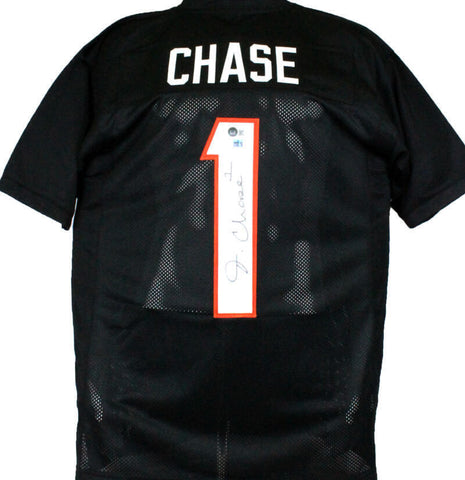 Ja'Marr Chase Autographed Black Pro Style Jersey-Beckett W Hologram