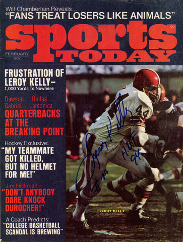 Leroy Kelly Autographed/Signed 1970 Sports Today Magazine Beckett 38186