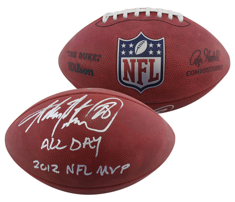 Vikings Adrian Peterson "2x Insc" Signed "The Duke" Nfl Football BAS Witnessed