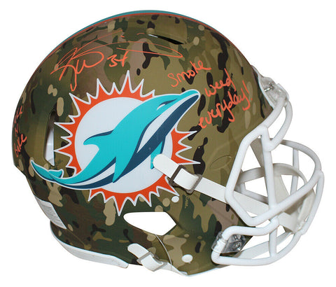Ricky Williams Signed Miami Dolphins Authentic Camo Speed Helmet BAS 31377