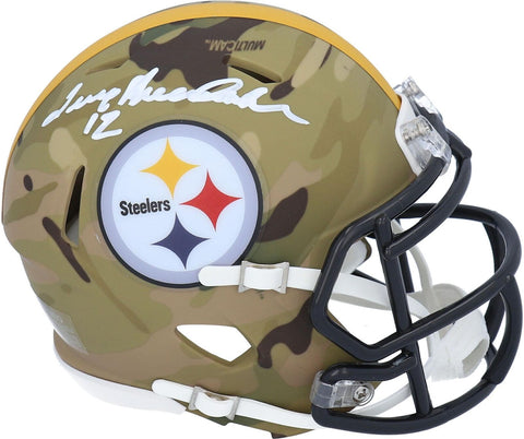 Terry Bradshaw Pittsburgh Steelers Signed CAMO Alternate Mini Helmet