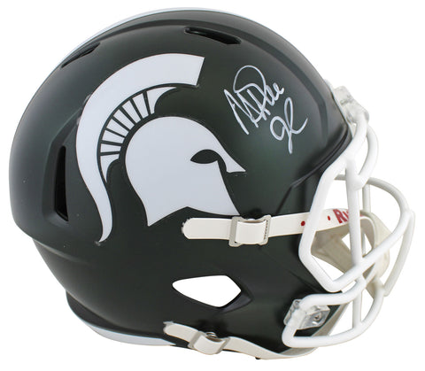 Michigan State Magic Johnson Signed Green F/S Speed Rep Helmet BAS Wit #MJ14510