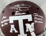 Johnny Manziel Autographed A&M Aggies Maroon Schutt F/S Helmet W/3 Insc- Beckett
