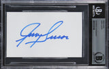 Knicks Jerry Lucas Authentic Signed 3x5 Index Card Autographed BAS Slabbed 4