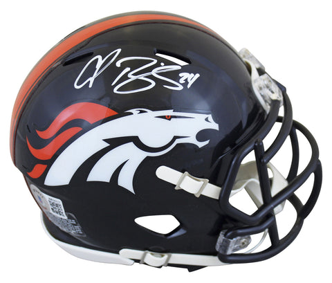 Broncos Champ Bailey Authentic Signed Speed Mini Helmet BAS Witnessed
