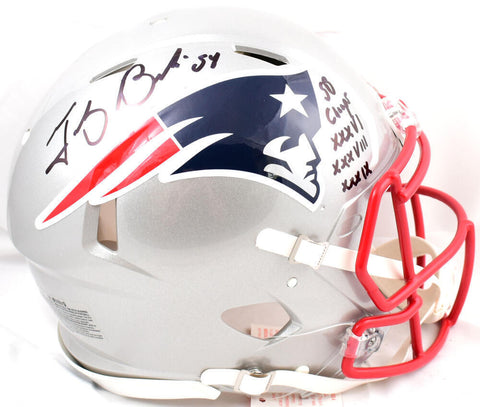 Tedy Bruschi Signed Patriots F/S Speed Authentic Helmet w/3x SB Champs-Beckett W