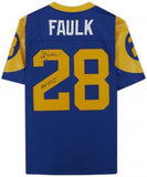 FRMD Marshall Faulk Rams Signed Mitchell & Ness Replica Jersey "HOF 20XI" Ins