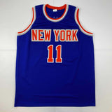 Autographed/Signed Jalen Brunson New York Blue Basketball Jersey Beckett BAS COA