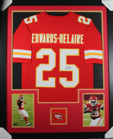 CLYDE EDWARDS-HELAIRE (Chiefs red TOWER) Signed Autographed Framed Jersey JSA