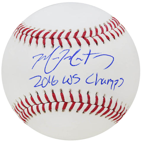 Mike Montgomery Signed Rawlings Official MLB Baseball w/2016 WS Champs -(SS COA)