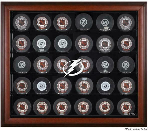 Tampa Bay Lightning 30-Puck Mahogany Display Case - Fanatics