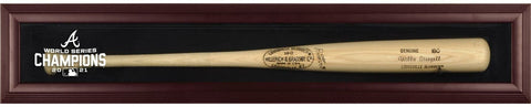 Atlanta Braves 2021 MLB World Series Champions Brown FRMD Logo Bat Display Case