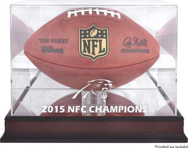 Carolina Panthers 2015 NFC Conference Champs Logo Football w/Case