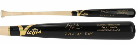 KYLE LEWIS Autographed / Inscribed "2020 AL ROY" Game Model Bat FANATICS