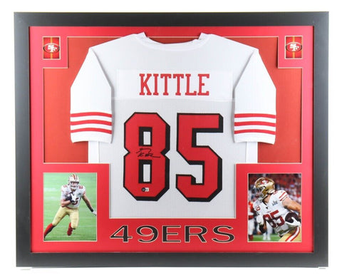 George Kittle Signed San Francisco 49ers 35"x43" Framed Jersey (Beckett) All Pro