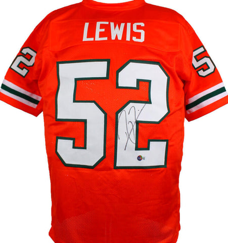 Ray Lewis Autographed Orange College Style Jersey-Beckett W Hologram *Black