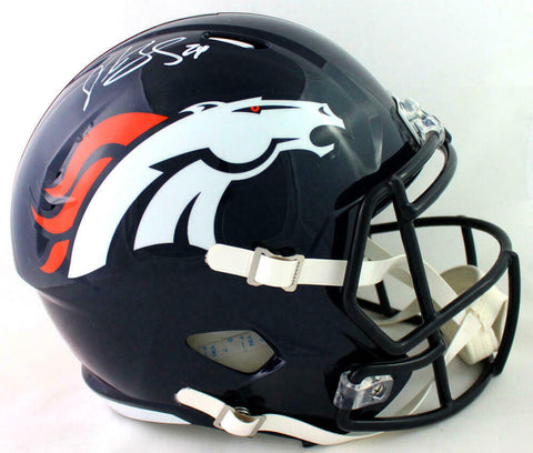 Champ Bailey Autographed Denver Broncos F/S Speed Helmet - Beckett W Auth *White