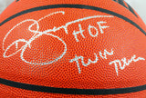 Ralph Sampson/Hakeem Olajuwon Autographed Wilson NBA Basketball-JSA W *Silver