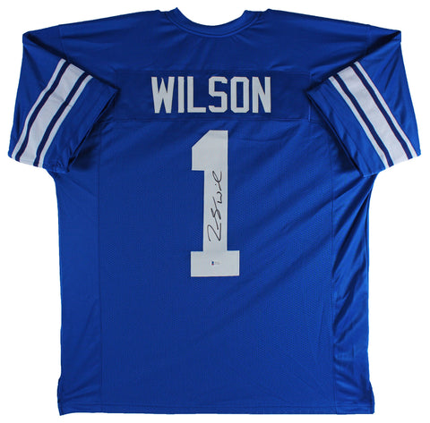 BYU Zach Wilson Authentic Signed Blue Pro Style Jersey Autographed BAS Witnessed