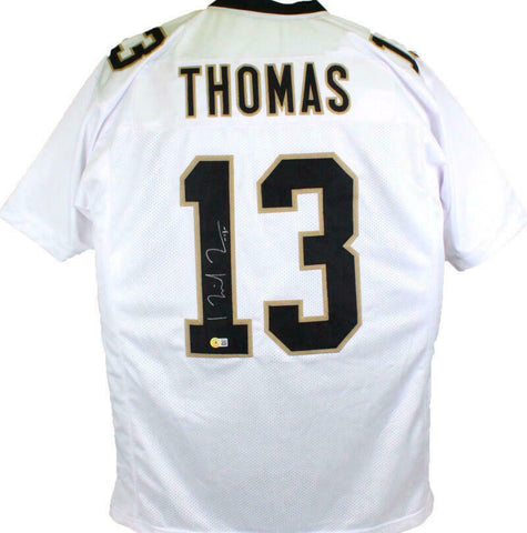 Michael Thomas Autographed White Pro Style Jersey- Beckett W Hologram *Silver