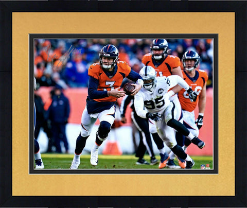 Framed Drew Lock Denver Broncos Autographed 16" x 20" Running Photograph