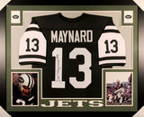 Don Maynard Signed Jets 35x43 Custom Framed Jersey Inscribed "HOF 87"(JSA COA)