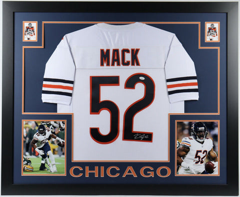Khalil Mack Signed Chicago Bears 35x43 Framed Jersey (JSA COA) 6xPro Bowl L.B.