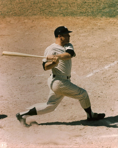 Yankees Mickey Mantle 8x10 PhotoFile At Bat Swinging Photo Un-signed