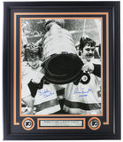 Rare "Bobby" Clarke Bernie Parent Signed Framed Flyers 16x20 Cup Photo JSA