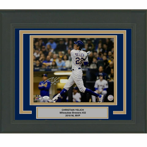 FRAMED Autographed/Signed CHRISTIAN YELICH Milwaukee Brewers 11x14 Photo JSA COA