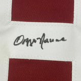 FRAMED Autographed/Signed OZZIE NEWSOME 33x42 Alabama Red Jersey JSA COA