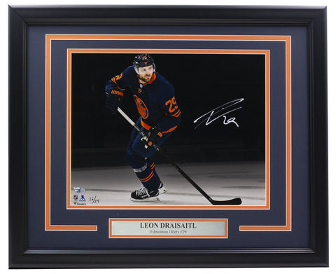 Leon Draisaitl Signed Framed Edmonton Oilers 11x14 Spotlight Photo Fanatics