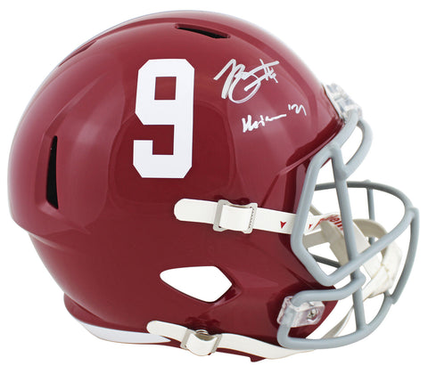 Alabama Bryce Young Heisman 21 Signed F/S Speed Rep Helmet w/ Silver Sig BAS Wit